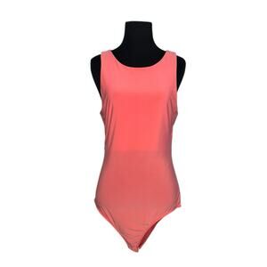 Heatherly melon pink sleeveless bodysuit size M